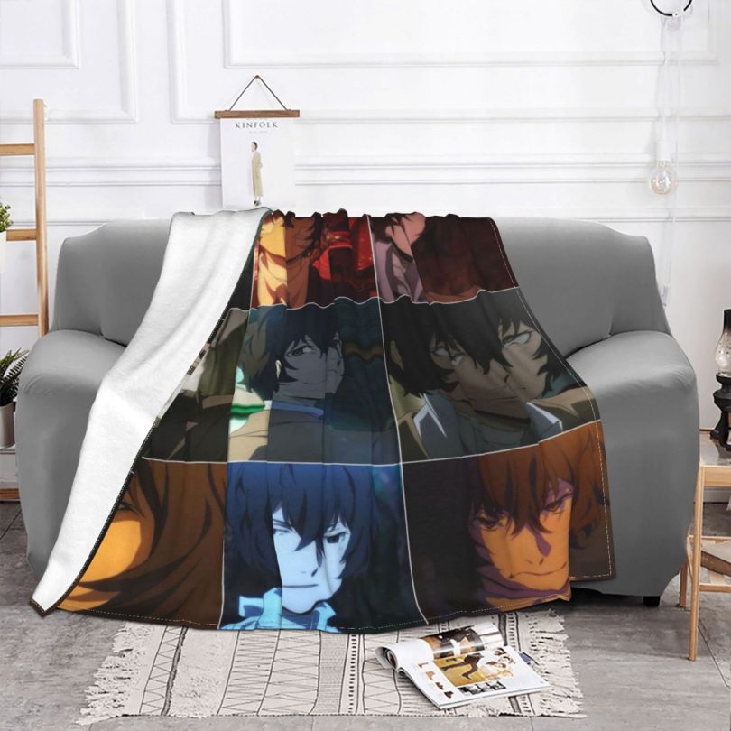 Dazai Osamu Blankets Coral Fleece Plush Winter Japanese Plaid Anime Multi-function Warm Throw Blanket for Sofa Office Bedspreads - Image 6