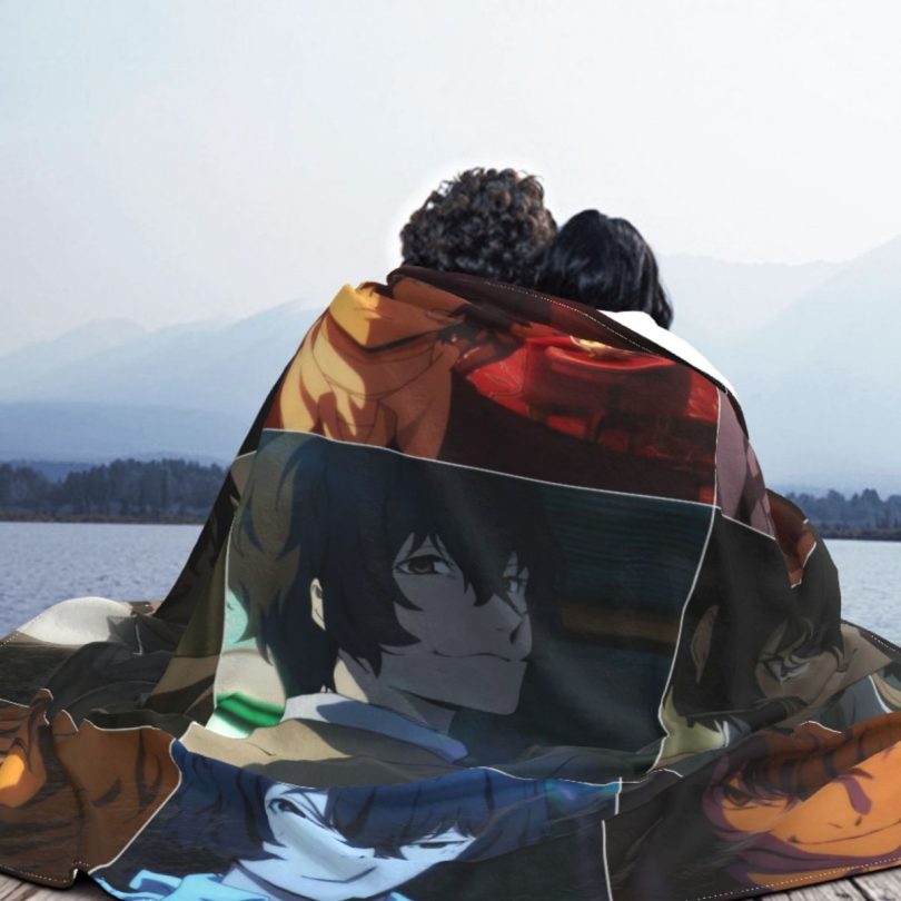 Dazai Osamu Blankets Coral Fleece Plush Winter Japanese Plaid Anime Multi-function Warm Throw Blanket for Sofa Office Bedspreads - Image 3