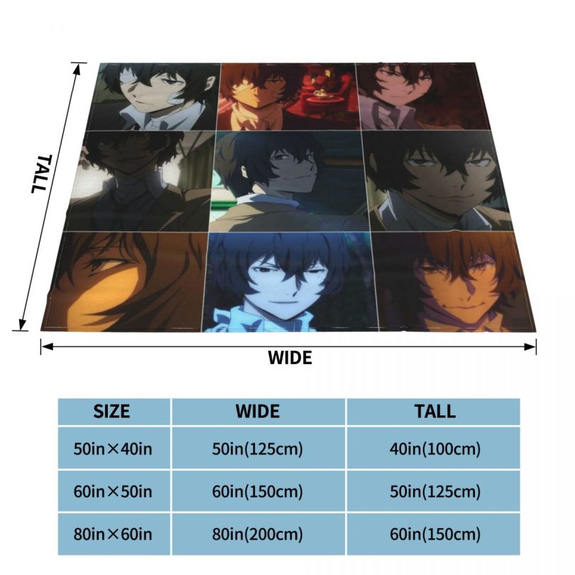 Dazai Osamu Blankets Coral Fleece Plush Winter Japanese Plaid Anime Multi-function Warm Throw Blanket for Sofa Office Bedspreads - Image 5