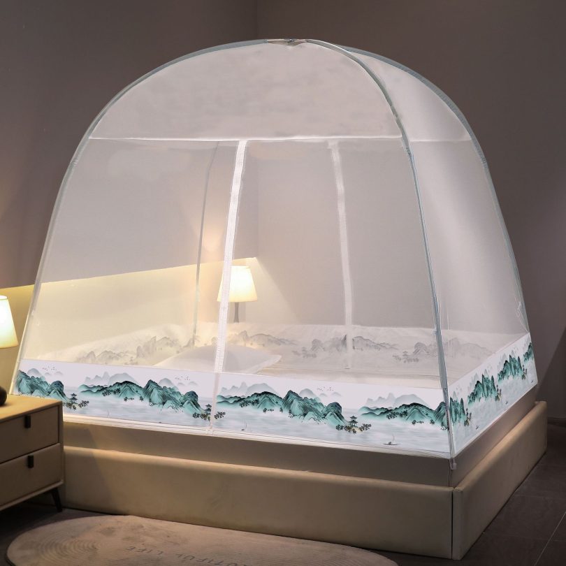 Kids Fashionable Portable King Queen Size Double Bed Pop Up Folding Mosquito Net Tent - Image 2
