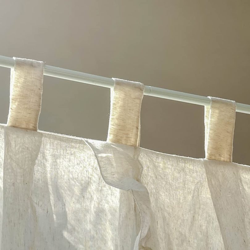 Pastoral Linen Canopy Bed Curtains with Ruffles, Large Elegant Bed Canopy Curtains Sheer Curtains with Racks Full Set - Image 2