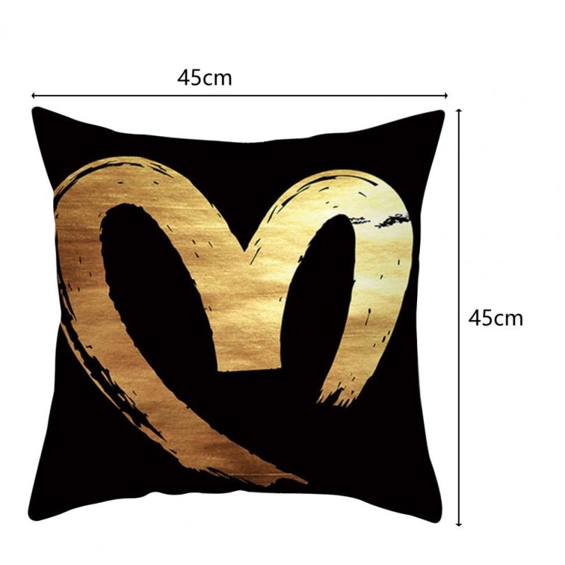 Pillow Cover Pillowcase Polyester Black Golden Foiled Throw Couch Cushion Case Sofa Bedroom Pillows Cushion Cover - Image 4