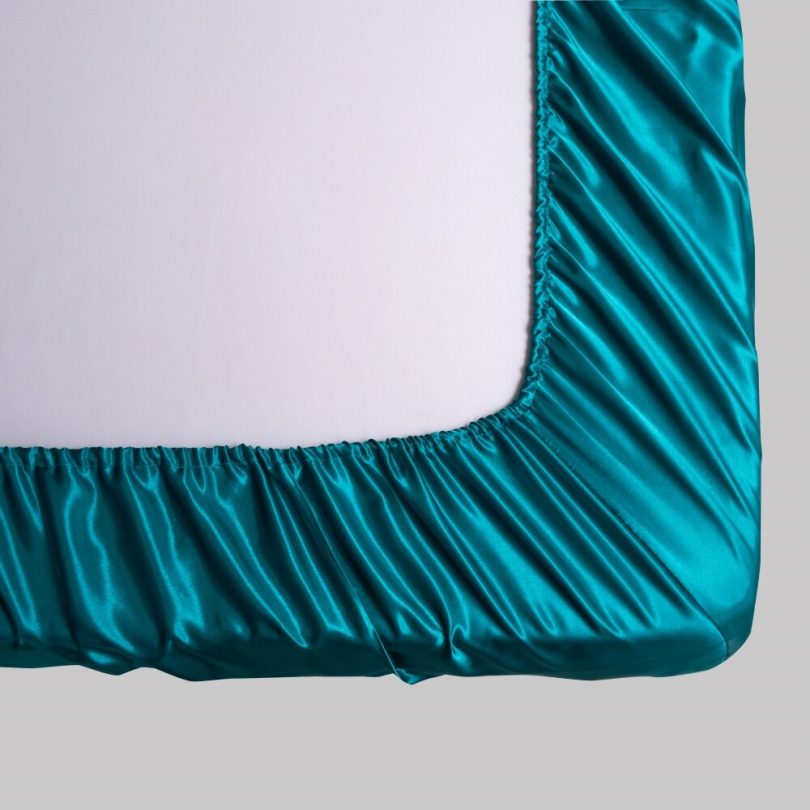 Silky Fitted Bed Sheet with Elastic Band Luxury Anti-slip Adjustable Mattress Cover for Single Couple Double Bed - Image 3
