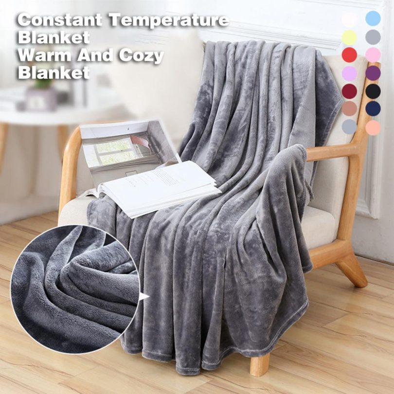 Temperature Regulating Blanket Comfortable Sleep Blanket Comfort Coral Flannel Blanket Energy-efficient Temperature for Air - Image 6