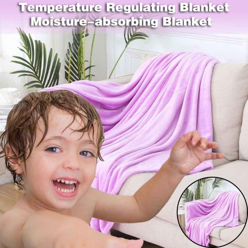 Temperature Regulating Blanket Comfortable Sleep Blanket Comfort Coral Flannel Blanket Energy-efficient Temperature for Air - Image 2