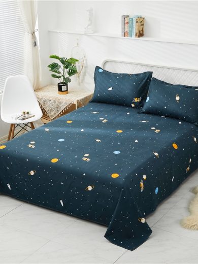(sheet pillowcase)3pcs set Bed Sheet with pillowcase Double/Queen/King Size Bed Sheet Solid Color Flat Sheet Sets